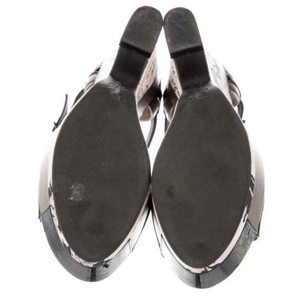 Rare CHANEL RUE CAMBON platform wedge sandals authentic heels NEW box 7 37 - Picture 5 of 8